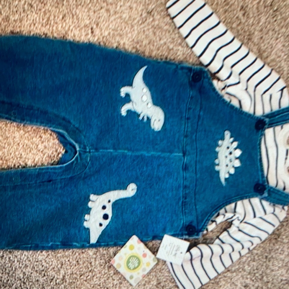 Little Me NWT blue denim overalls